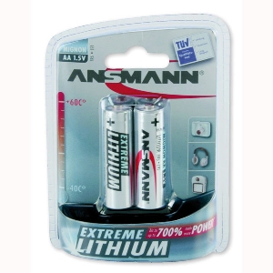 Lambalar av alanı ve dış mekân için von AKAH 2x ANSMANN Extreme Lithium Batterie 1,5 V Mignon AA 69046000