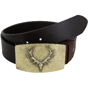 AKAH Aksesuarlar için avcılık ve outdoor von AKAH HOUSE OF HUNTING Jagdgürtel Geweih aus Büffelleder 87656001